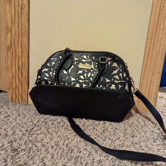 bebe Handbags - BeBe Denise Laser Cut Dome Satchel